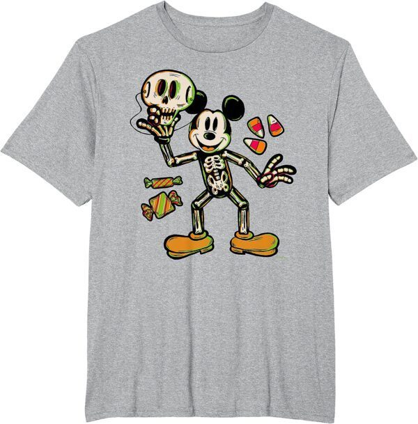Disney 100 Mickey Mouse Skeleton Costume Halloween D100 T-Shirt - Image 8