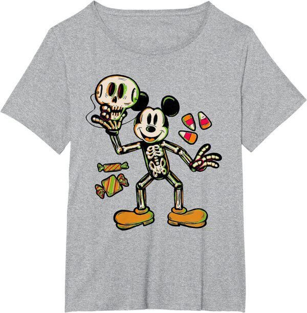 Disney 100 Mickey Mouse Skeleton Costume Halloween D100 T-Shirt - Image 19