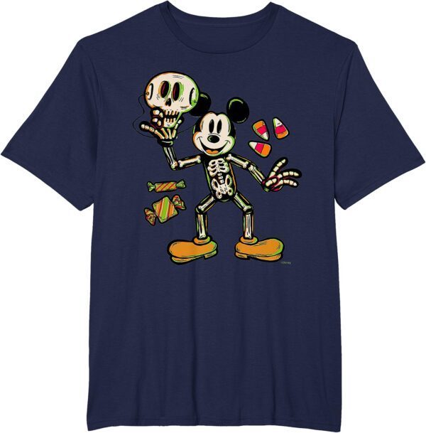 Disney 100 Mickey Mouse Skeleton Costume Halloween D100 T-Shirt - Image 10