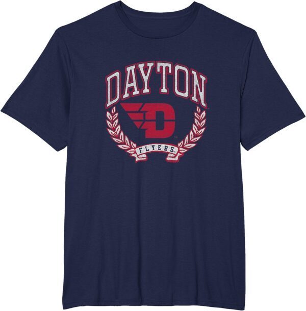 Dayton Flyers Laurels Logo Officially Licensed Navy T-Shirt - Image 2