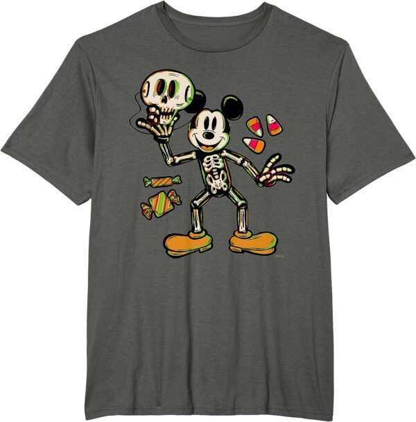 Disney 100 Mickey Mouse Skeleton Costume Halloween D100 T-Shirt - Image 4