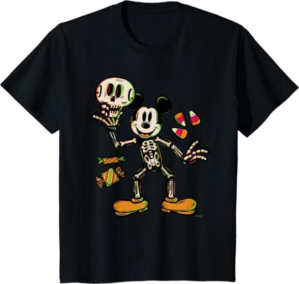 Disney 100 Mickey Mouse Skeleton Costume Halloween D100 T-Shirt - Image 37