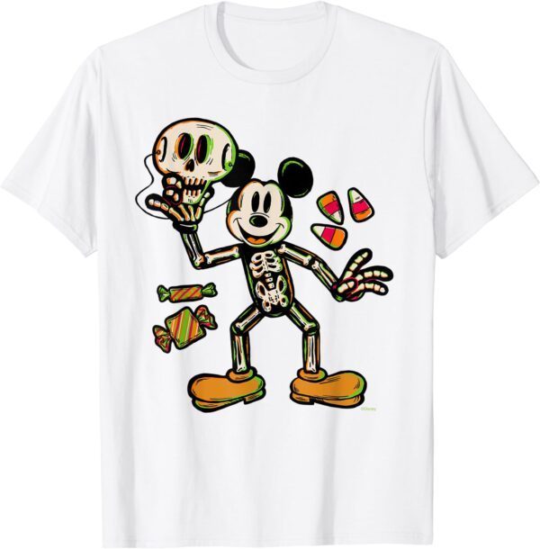 Disney 100 Mickey Mouse Skeleton Costume Halloween D100 T-Shirt - Image 15