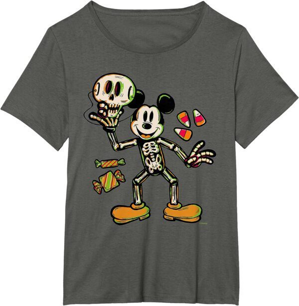 Disney 100 Mickey Mouse Skeleton Costume Halloween D100 T-Shirt - Image 26