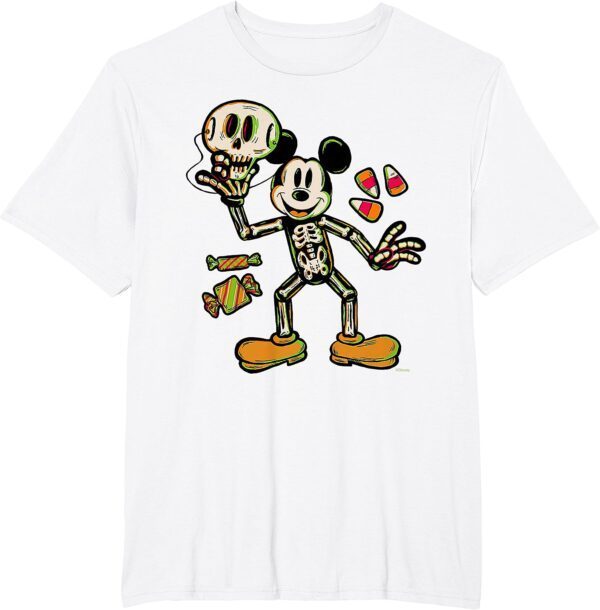Disney 100 Mickey Mouse Skeleton Costume Halloween D100 T-Shirt - Image 7