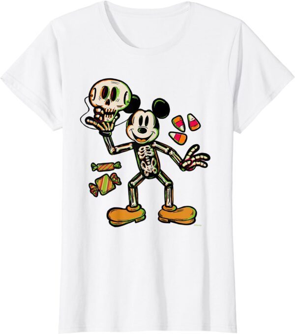 Disney 100 Mickey Mouse Skeleton Costume Halloween D100 T-Shirt - Image 20