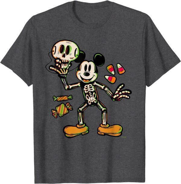 Disney 100 Mickey Mouse Skeleton Costume Halloween D100 T-Shirt - Image 12