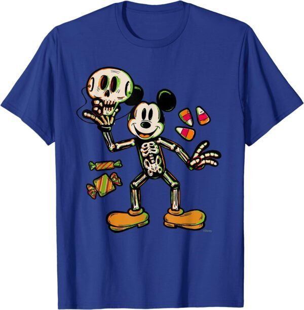 Disney 100 Mickey Mouse Skeleton Costume Halloween D100 T-Shirt - Image 9