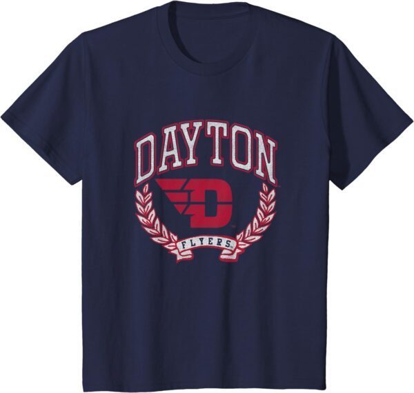 Dayton Flyers Laurels Logo Officially Licensed Navy T-Shirt - Image 5