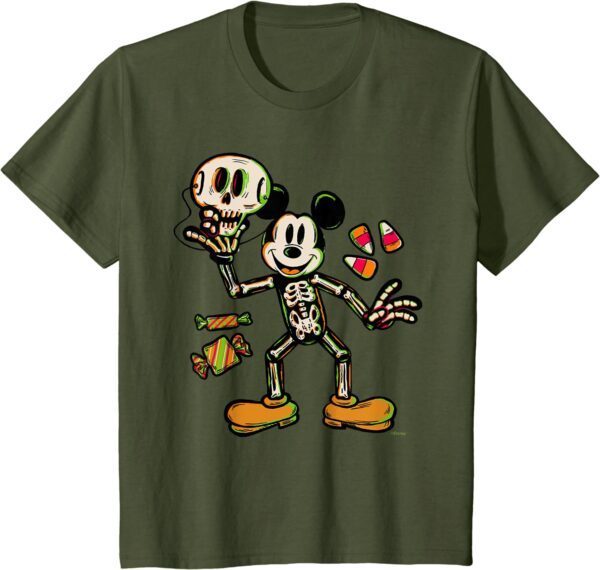 Disney 100 Mickey Mouse Skeleton Costume Halloween D100 T-Shirt - Image 39