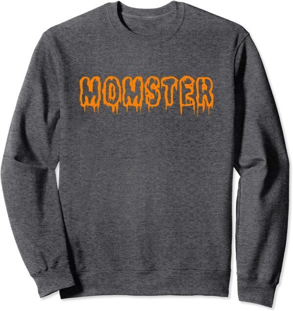MOMSTER Halloween Mom Monster Funny Orange Sweatshirt - Image 2