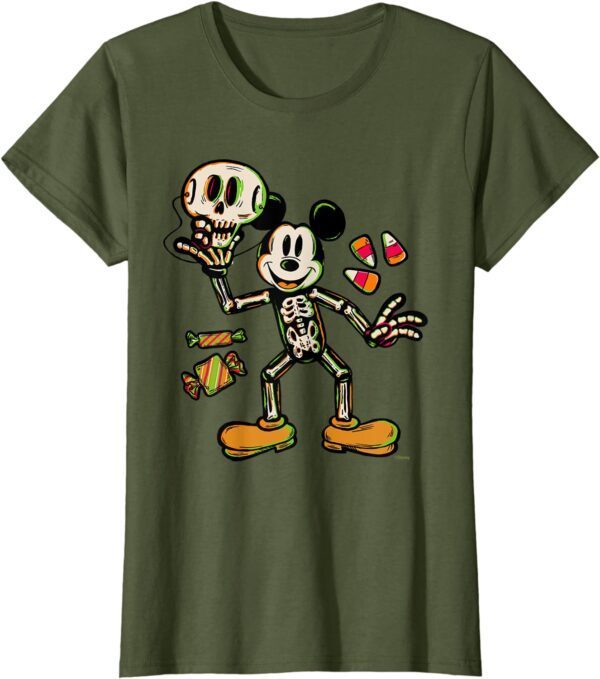 Disney 100 Mickey Mouse Skeleton Costume Halloween D100 T-Shirt - Image 24