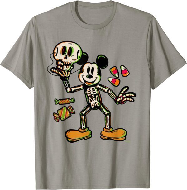 Disney 100 Mickey Mouse Skeleton Costume Halloween D100 T-Shirt - Image 5
