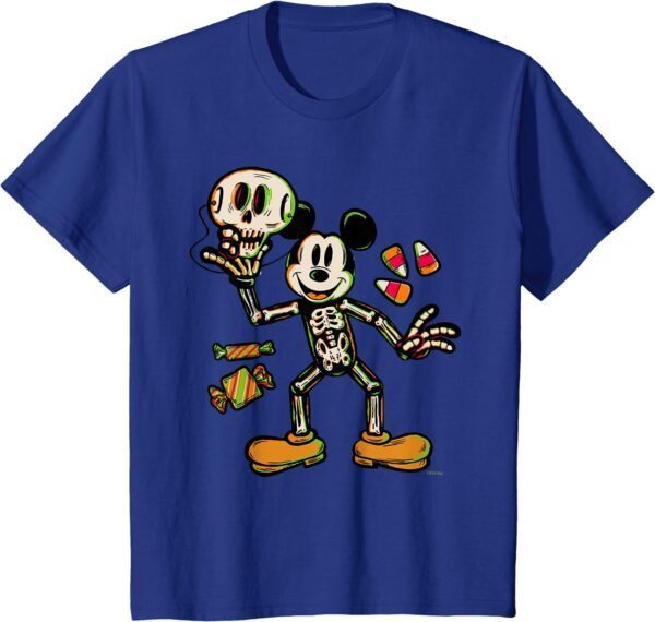 Disney 100 Mickey Mouse Skeleton Costume Halloween D100 T-Shirt - Image 33
