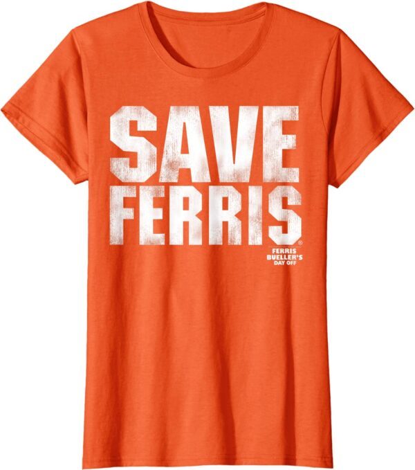 Ferris Beuller's Day Off White Distressed Save Ferris T-Shirt - Image 13