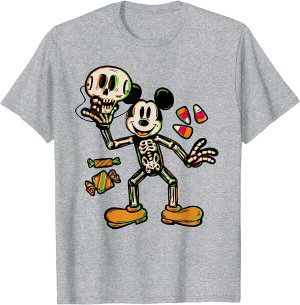Disney 100 Mickey Mouse Skeleton Costume Halloween D100 T-Shirt - Image 3