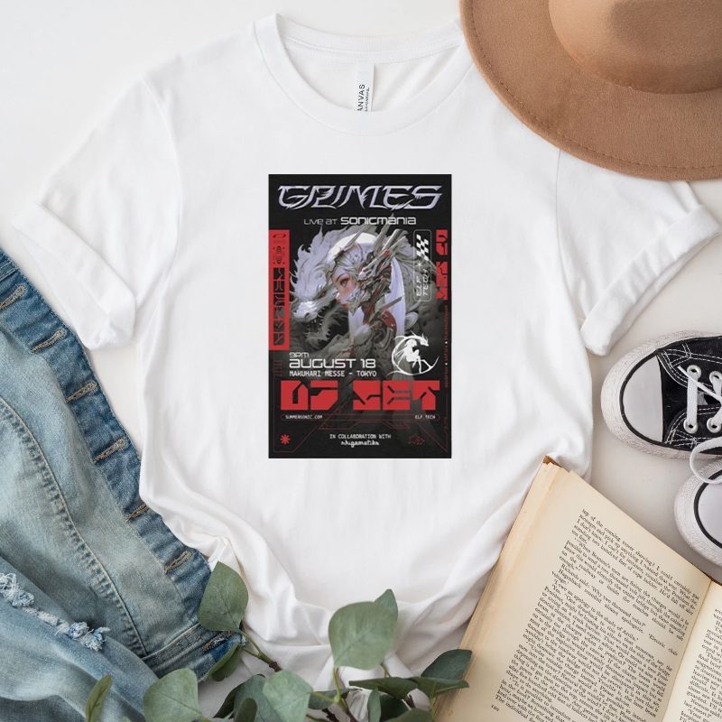 Grimes live at Sonic Mania Makuhari messe Tokyo august 18 2023 art poster design shirts 4 Grimes live at Sonic Mania Makuhari messe Tokyo august 18 2023 art poster design tshirts