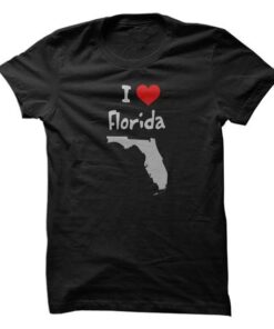 I Love Florida with Heart and Florida State Silhouette