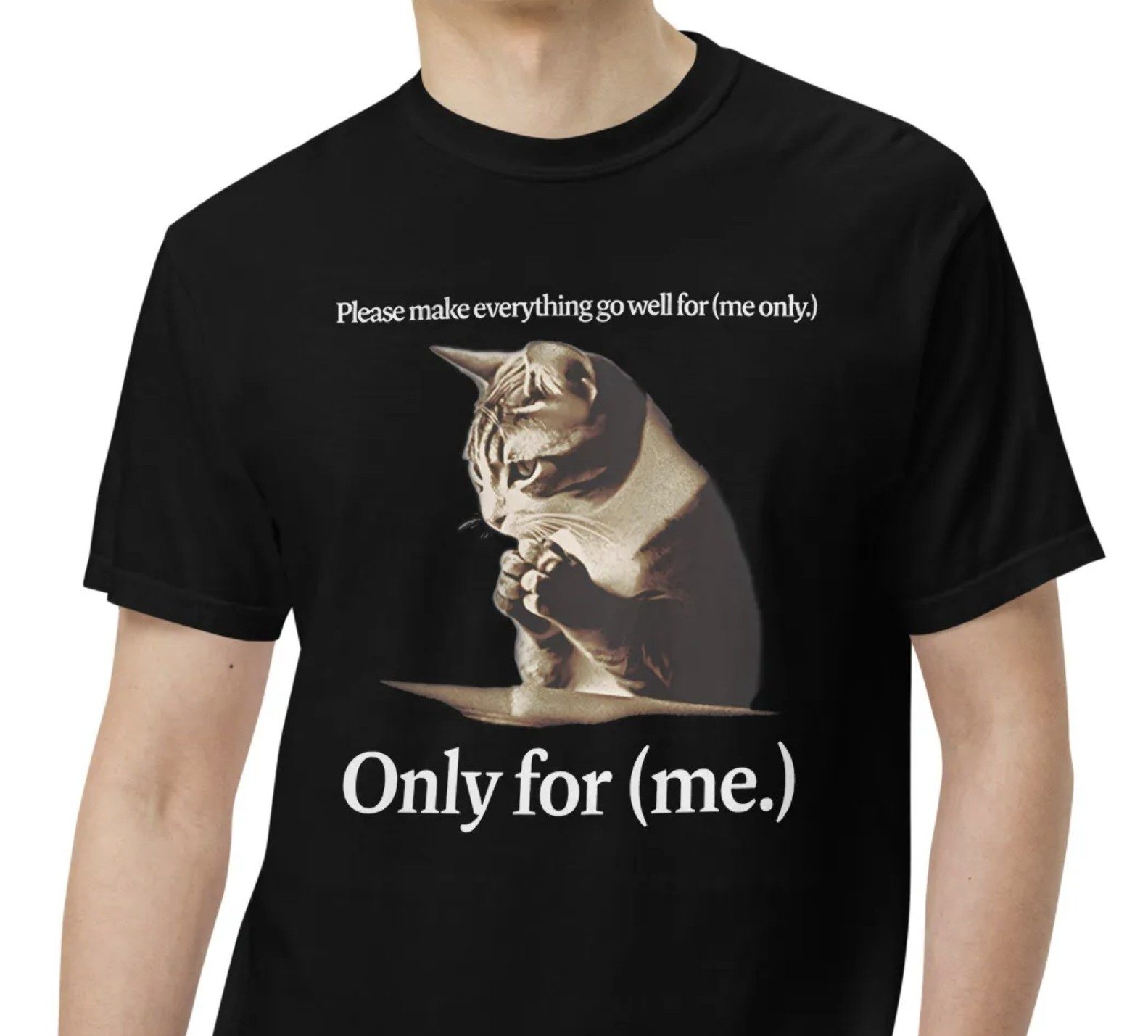 LeeKnow Praying Cat Only For Me Comfort Colors Tee Shirt 4 LeeKnow Praying Cat Only For Me Comfort Colors Tee Shirt