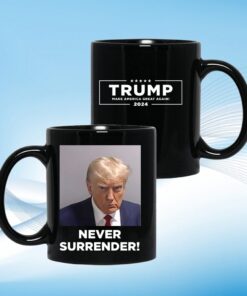 Never Surrender Black Coffee Mug