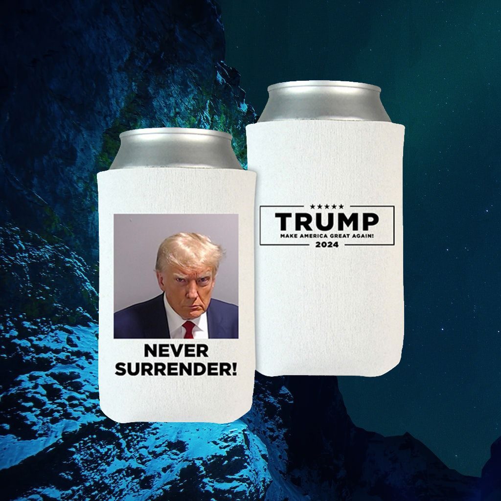 Trump 2024 Never Surrender Beverage Cooler 4 Trump 2024 Never Surrender Beverage Cooler 5