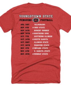 YSU Football 2023 Schedule T Shirt back