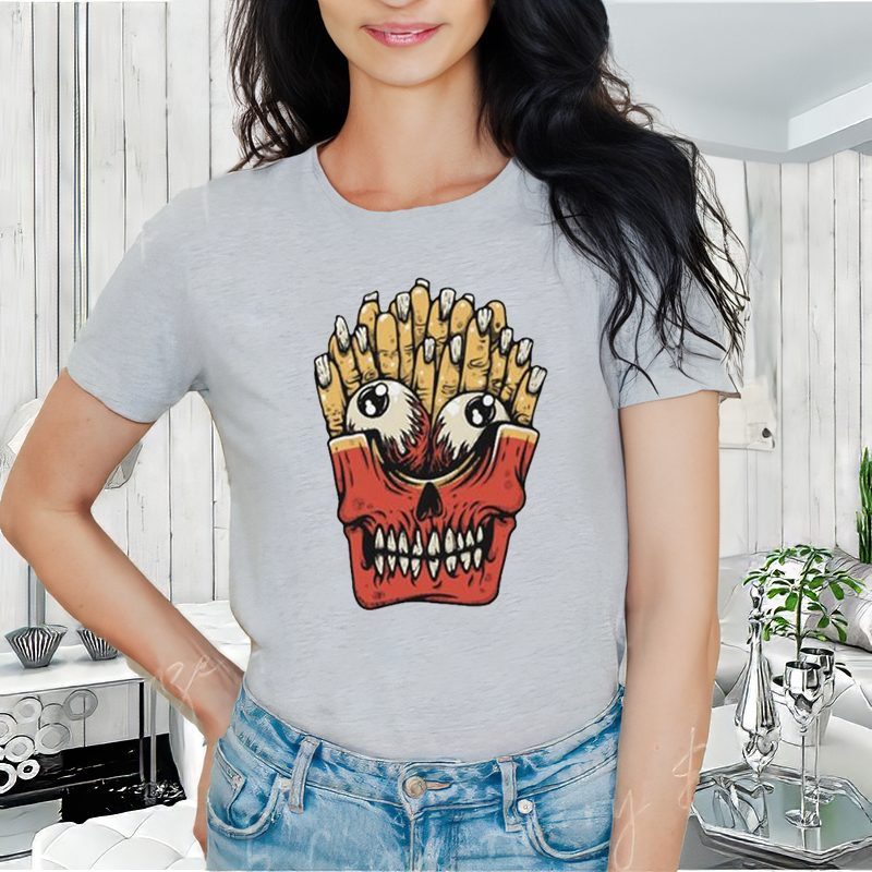 Zombie french fries halloween T-shirts 4 Zombie french fries halloween T-shirt