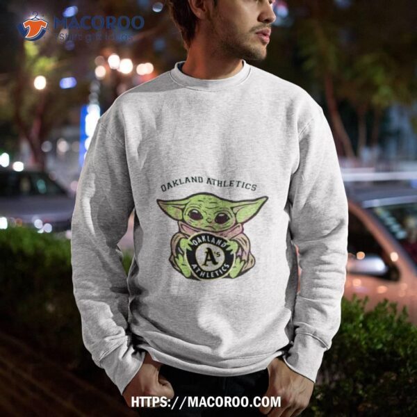 Baby Yoda Hug Logo Oakland Athletics Sport 2023 Shirt - Image 3
