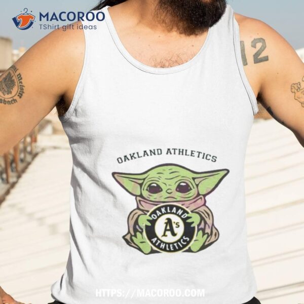 Baby Yoda Hug Logo Oakland Athletics Sport 2023 Shirt - Image 4