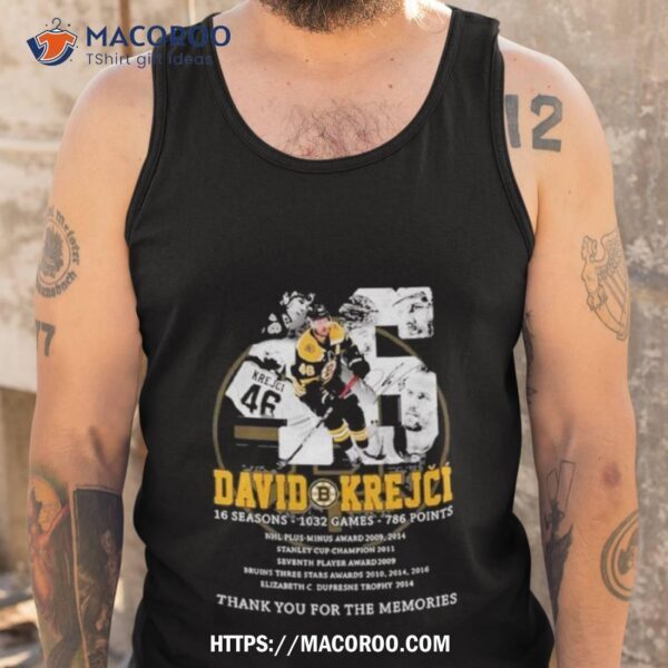 David Krejci 16 Seasons – 1032 Games – 786 Points Thank You For The Memories Shirt - Image 4