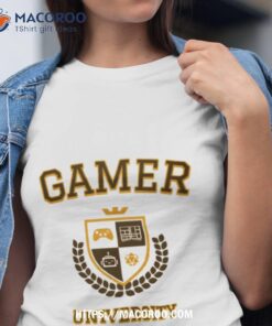 Gamer Gaming University Logo Gaming Humor Funny Gamer College Shirt