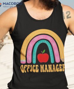 office manager rainbow pencil back to school appreciation shirt tank top 3