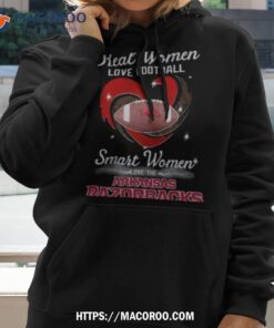 real women love football smart women love the arizona razorbacks diamond heart shirt hoodie