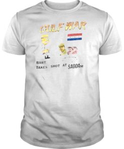 Bootleg Bart Simpson Shirt Gulf War Bart Takes Shot At Saddam Shirt