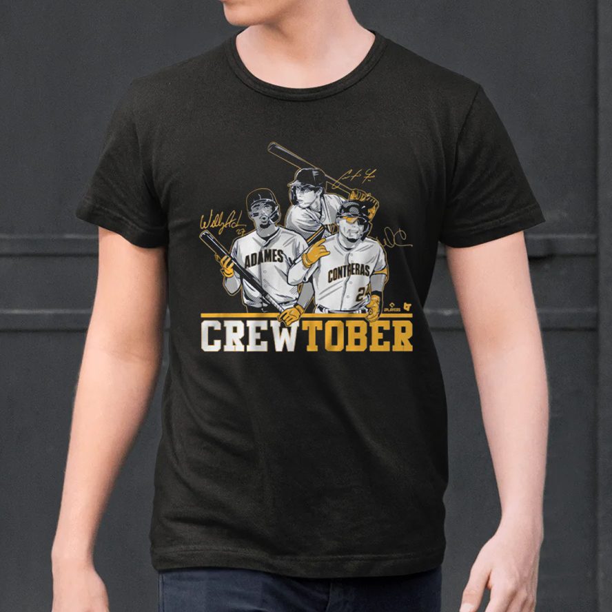 Christian Yelich Willy Adames and William Contreras CREWTOBER T-Shirt 4 Christian Yelich Willy Adames and William Contreras CREWTOBER Shirt