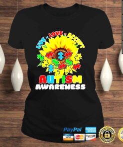 ClassicLadies Live Love Accept Autistic Sunflower Autism Awareness Shirt