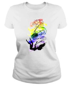 ClassicLadies Lotus girl rainbow colorful art shirt