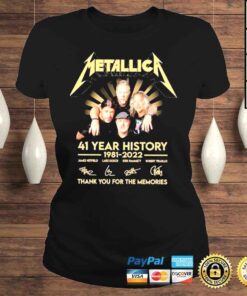 ClassicLadies Metallica 41 Years History 19812022 thank You for the memories signatures shirt