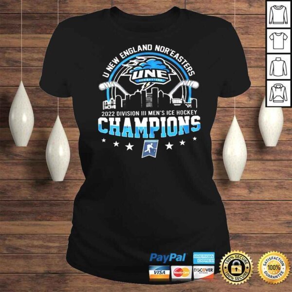 U New England Noreasters 2022 Division III Mens Ice Hockey Champions shirt - Image 3