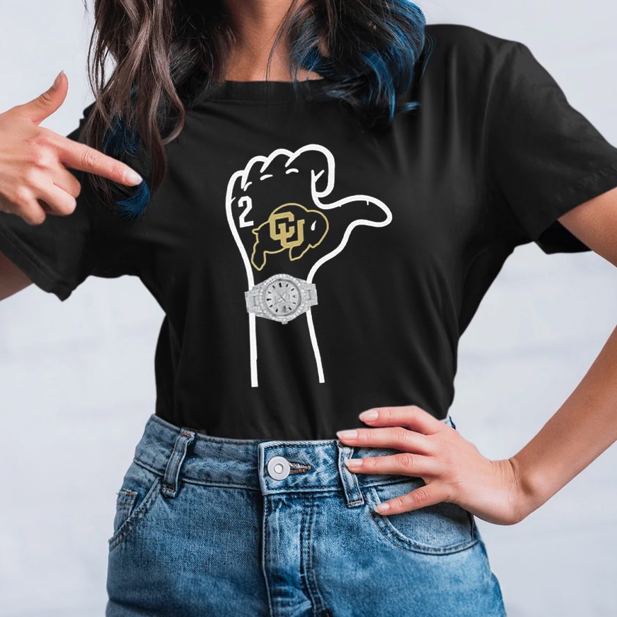 Colorado Buffaloes Football Shedeur Sanders Watch T-Shirt 4 Colorado Buffaloes Football Shedeur Sanders Watch T-Shirt