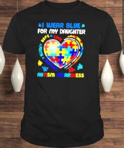 Heart I wear blue for my daughter autism awareness month Full Zip Hooded