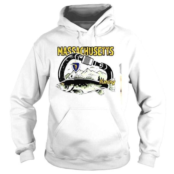 Retro Carabiner Massachusetts Fishing Tee Shirt - Image 4