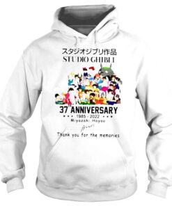 Hoodie Studio ghibli 37th anniversary 19852022 Miyazaki Hayao thank you for the memories signature shirt