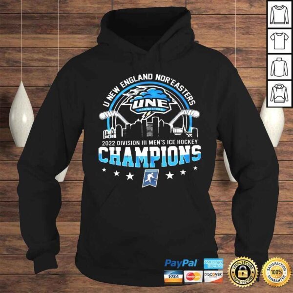 U New England Noreasters 2022 Division III Mens Ice Hockey Champions shirt - Image 4