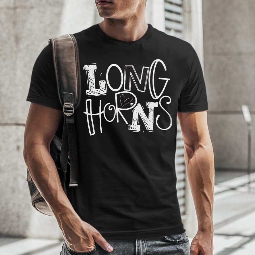 Longhorns School Sports Team Football Mom T-Shirt 4 Longhorns School Sports Team Football Mom T-Shirt
