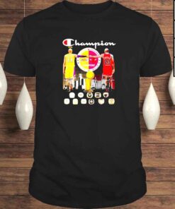 Los Angeles Lakers and Chicago Bulls champions Bryant and Jordan signatures shirt