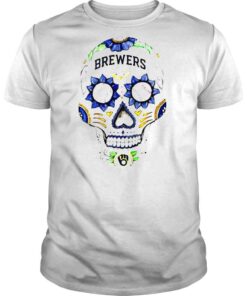 Milwaukee Brewers Tiny Infant Sugar Skull Tshirt