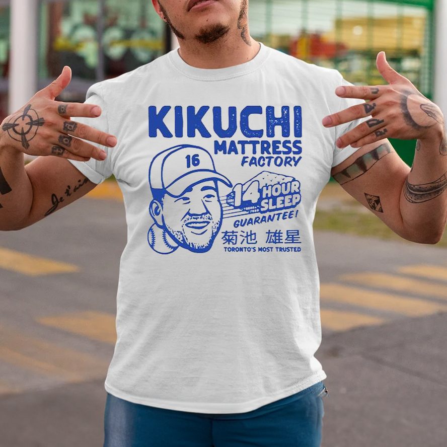 Original Yusei Kikuchi Mattress Factory MLBPA T-Shirt 4 Original Yusei Kikuchi Mattress Factory MLBPA T-Shirts
