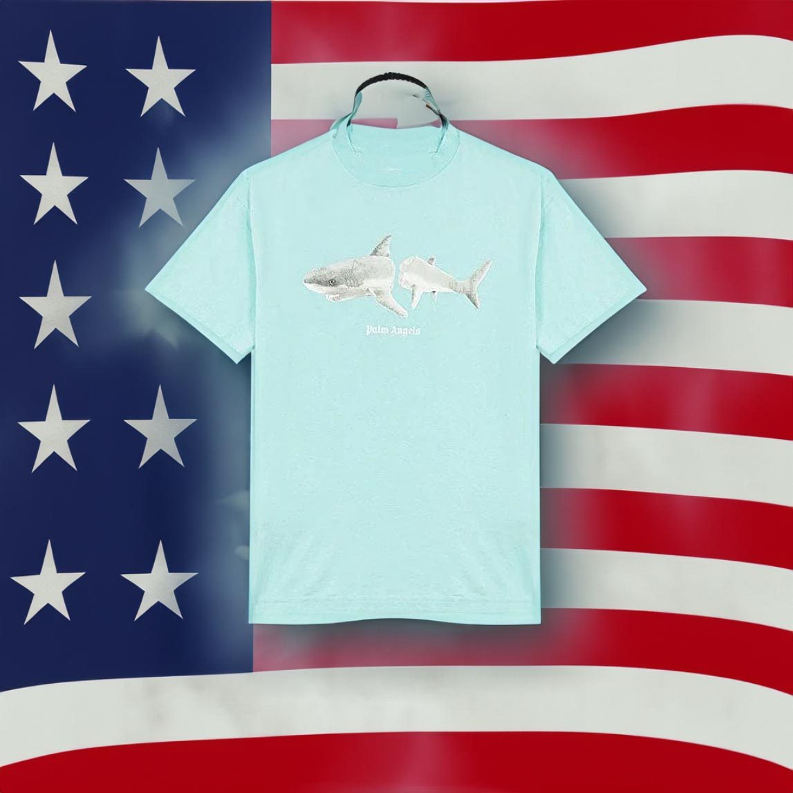Palm Angels Shark Print Cotton Shirt 4 Palm Angels Shark Print Cotton T-Shirt