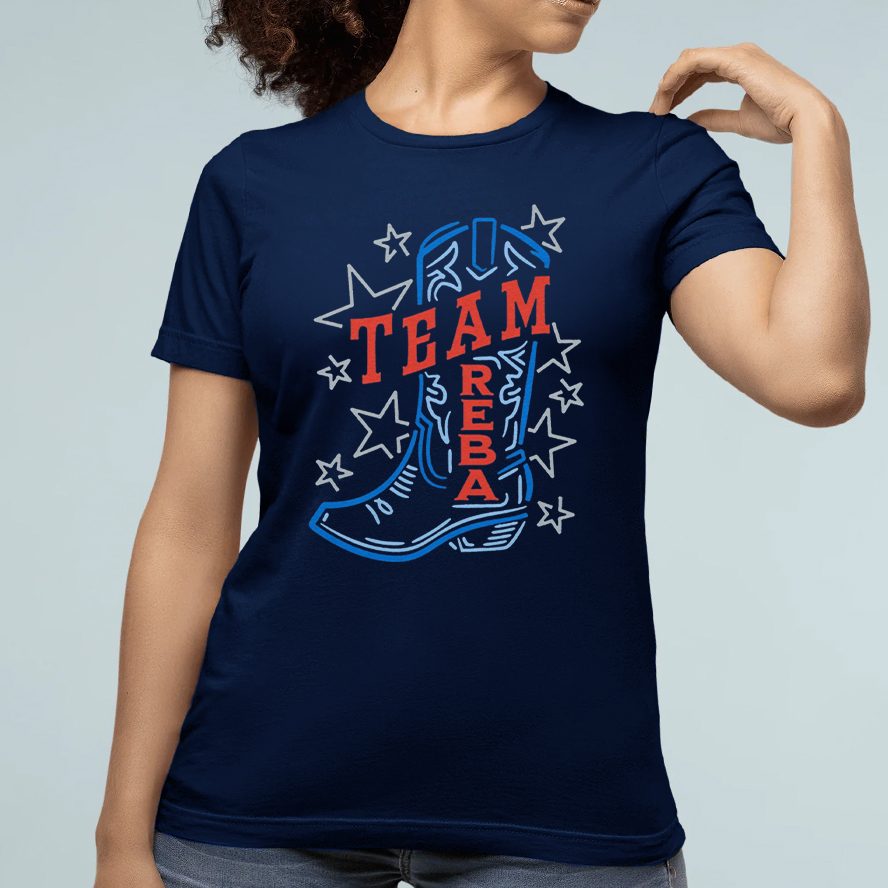 Reba McEntire Team Reba Cowboy Boot T-Shirt 4 Reba McEntire Team Reba Cowboy Boot Shirt